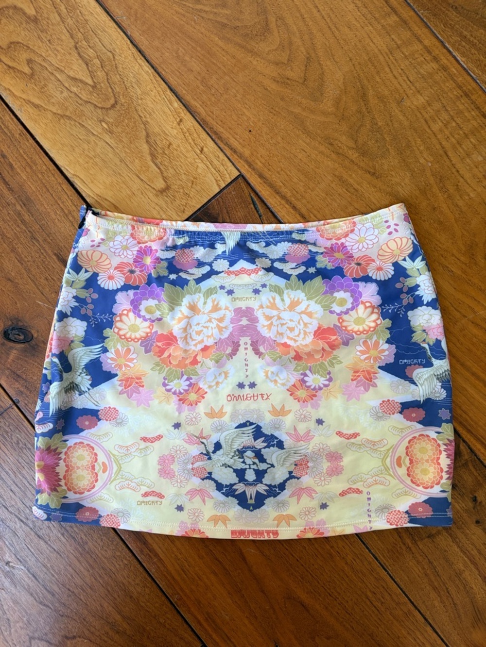 omighty Floral Crane Mini Skirt - Navy, Pink, Yellow